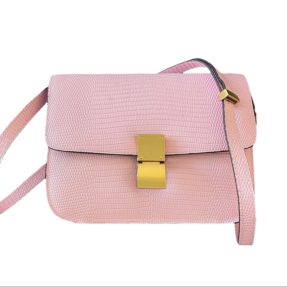 Pink classic box bag with gold hardware